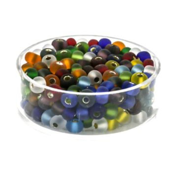 Rocailles Mix matt silbereinzug 4,5 mm