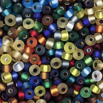 Rocailles Mix matt silbereinzug 2,6 mm