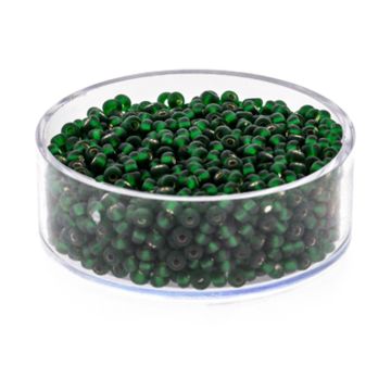 Rocailles grün matt silbereinzug 2,6 mm