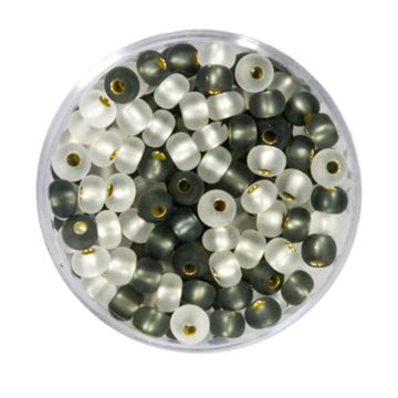 Rocailles grau ton silbereinzug 4,5 mm