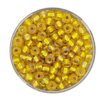 Rocailles gelb AB silbereinzug 4,5 mm