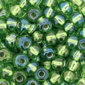 Rocailles grün AB silbereinzug 4,5 mm
