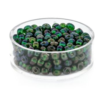 Rocailles dunkelgrün AB silbereinzug 4,5 mm