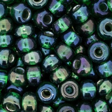 Rocailles dunkelgrün AB silbereinzug 4,5 mm