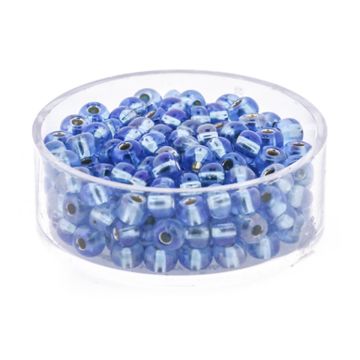 Rocailles hellblau AB silbereinzug 4,5 mm