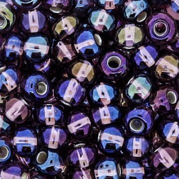 Rocailles amethyst AB silbereinzug 4,5 mm