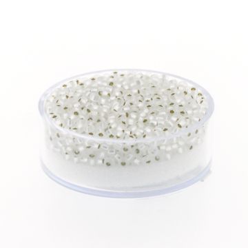 Japanische Miyuki Rocailles silverlined crystal matt 2,2 mm 12 gr
