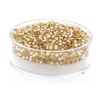 Japanische Miyuki Rocailles silverlined gold 2,2 mm 12 gr