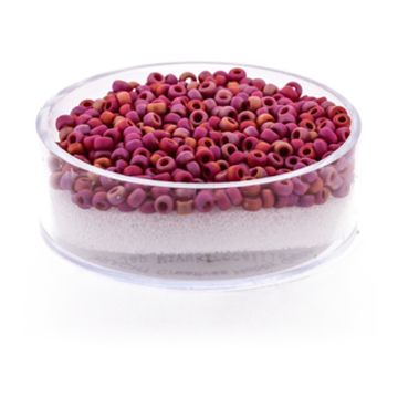 Japanische Miyuki Rocailles matt ruby rainbow 2,2 mm 8 gr