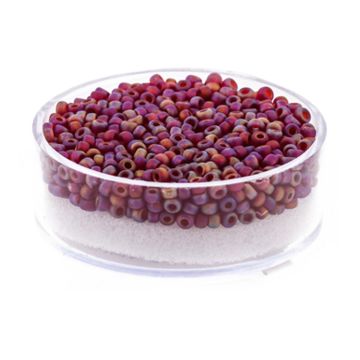 Jap. Miyukirocailles transp.matt siam rainbow 2,2 mm 10 gr