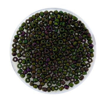 Japanische Miyuki Rocailles metallic matt violett green 2,2 mm 4 gr