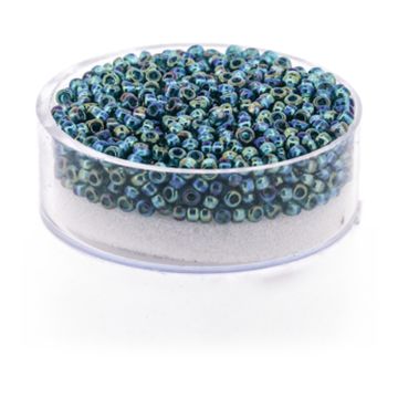 Jap. Miyukirocailles transp.blue zircon rainbow 2,2 mm 12 gr