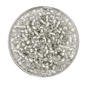 Rocailles kristall silbereinzug 2,6 mm 17 gr