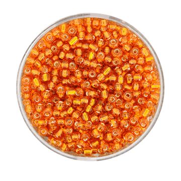 Rocailles orange silbereinzug 2,6 mm 17 gr