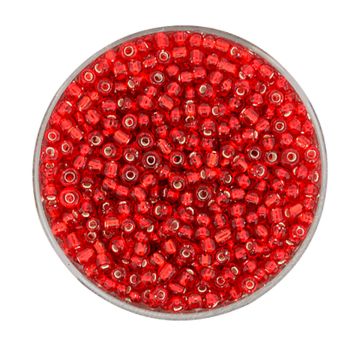 Rocailles rot silbereinzug 2,6 mm 17 gr