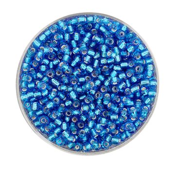 Rocailles blau silbereinzug 2,6 mm 17 gr