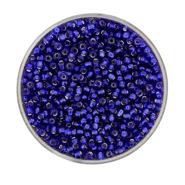 Rocailles dunkelblau silbereinzug 2,6 mm 17 gr