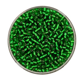 Rocailles grün silbereinzug 2,6 mm 17 gr