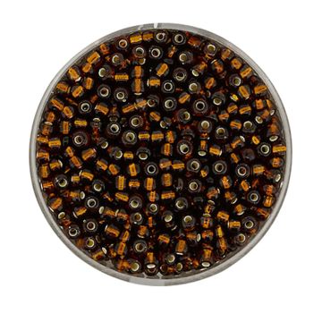 Rocailles dunkelbraun silbereinzug 2,6 mm 17 gr