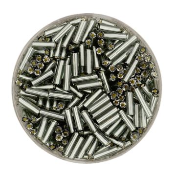 Glasstifte dunkelgrau silbereinzug 6 mm 17 gr