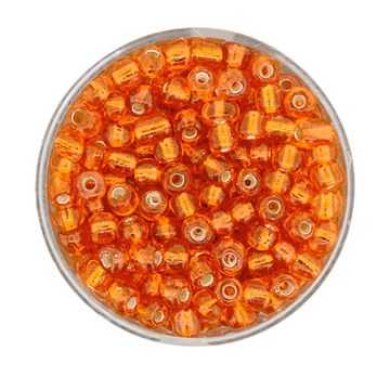Rocailles orange silbereinzug 4 mm 17 gr