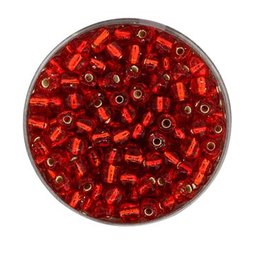 Rocailles rot silbereinzug 4 mm 17 gr