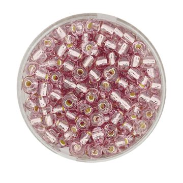 Rocailles lila silbereinzug 4 mm 17 gr