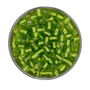 Rocailles hellgrün silbereinzug 4 mm 17 gr