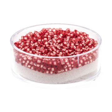 Hochw. jap. Delica Beads silverlined ant.rose matt 2 mm