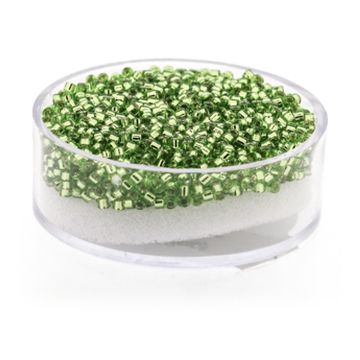 Hochw. jap. Delica Beads silverlined light green 2 mm