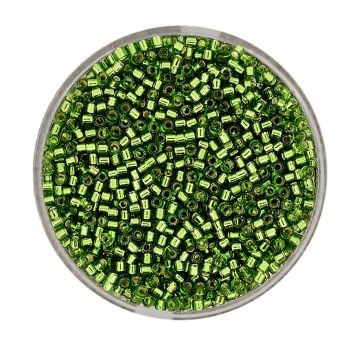Hochw. jap. Delica Beads silverlined green 2 mm