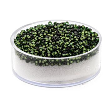 Hochw. jap. Delica Beads silverlined dark green 2 mm