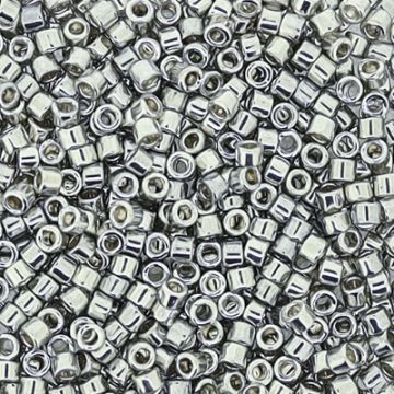 Hochw. jap. Delica Beads silver 2 mm 50 gr