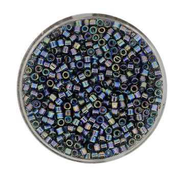 Delica Beads japanische Rocailles grey AB 2,2 mm 10 gr