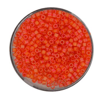 Delica Beads japanische Rocailles orange matt AB 2,2 mm 7 gr