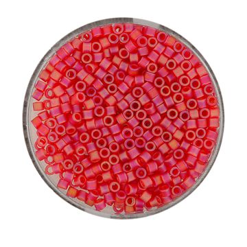 Delica Beads japanische Rocailles red AB matt 2,2 mm 7 gr