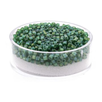 Delica Beads japanische Rocailles green AB matt 2,2 mm 9 gr