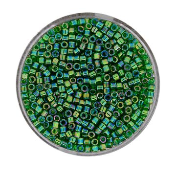 Delica Beads japanische Rocailles green AB transparent 2,2 mm 10 gr