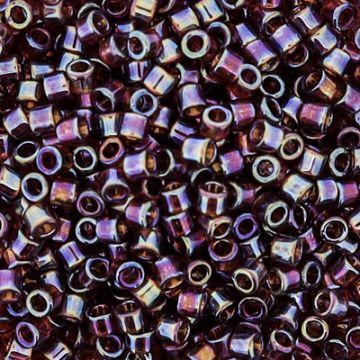 Hochw. jap. Delica Beads dark topaz AB transparent 2,2 mm 50 gr