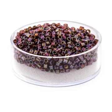 Delica Beads japanische Rocailles dark topaz AB transparent 2,2 mm 10 gr