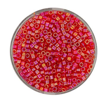 Delica Beads japanische Rocailles red AB transparent 2,2 mm 10 gr
