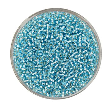 Japanische Miyuki Rocailles silverlined aqua 1,5 mm 10 gr