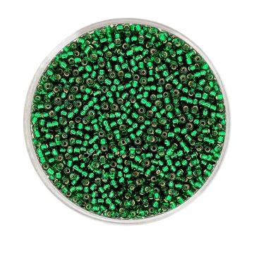 Japanische Miyuki Rocailles silverlined dark green 1,5 mm 10 gr