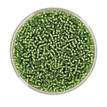 Jap. Miyukirocailles silverlined oliv 1,5 mm 10 gr