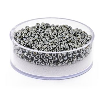Beads japanische Rocailles grau-blau 2,2 mm 9 gr