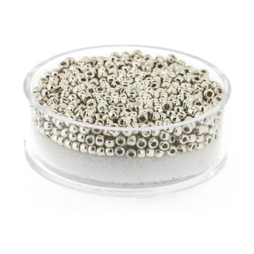 Beads japanische Rocailles silberfarben 2,2 mm 9 gr