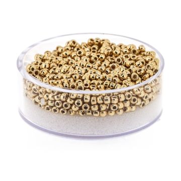 Beads japanische Rocailles Farbe Gold 2,2 mm 9 gr