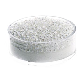 Japansiche Miyuki Rocailles col.inside white rainbow 2,5 mm 12 gr