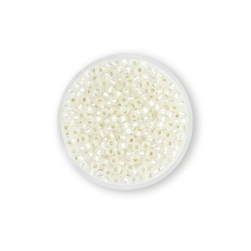 Japanische Miyuki Rocailles silverlined crystal matt 2,5 mm 12 gr