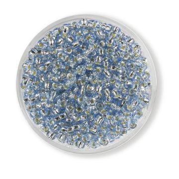 Japanische Miyuki Rocailles silverlined hellblau 2,5 mm 12 gr